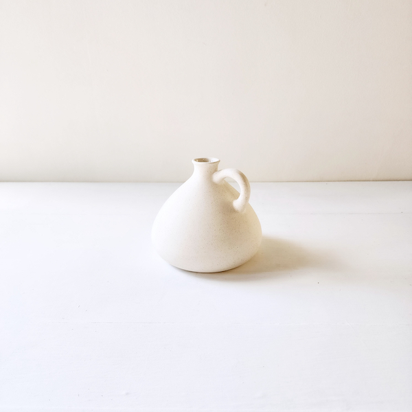Ceramic Bubble Handle Budvase - White